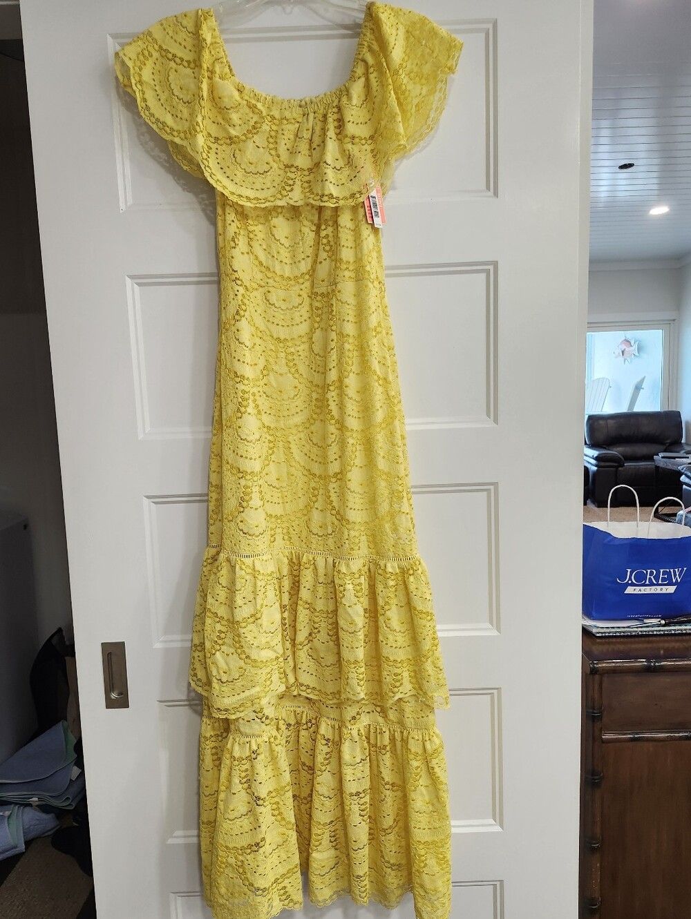 Gianni Bini Bright Yellow Eyelet Dress